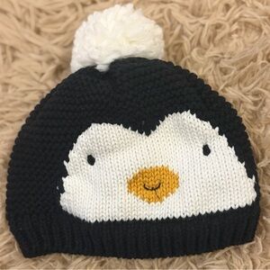 Carter's Black, White & Yellow Penguin Pom Beanie